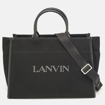 Pre-owned Lanvin Black Canvas And Leather Medium In & Out Tote