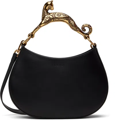 Lanvin Leather Hobo Cat Bag Sm In Black