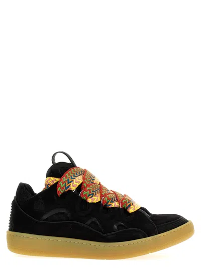 LANVIN MEN BLACK CHUNKY LACE UP SNEAKERS, 6/7 LUXURY SNEAKERS FOR MEN DARVEYS