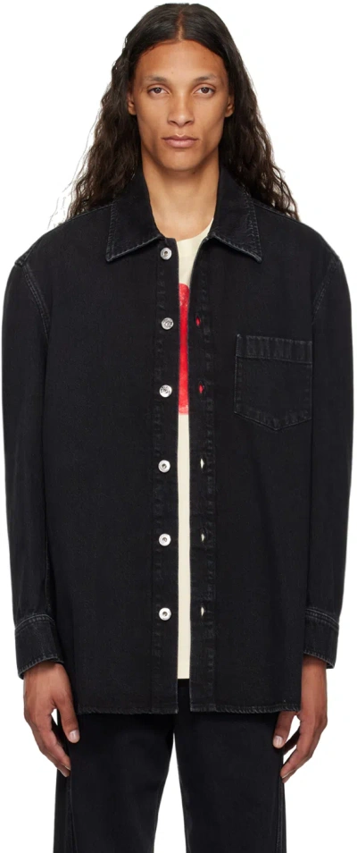 Lanvin Black Cocoon Denim Shirt In 10 Black