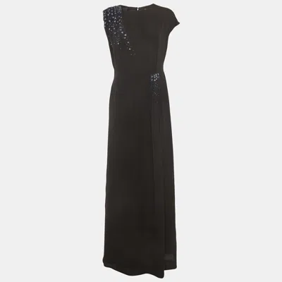 Lanvin Black Crepe Flared Maxi Dress