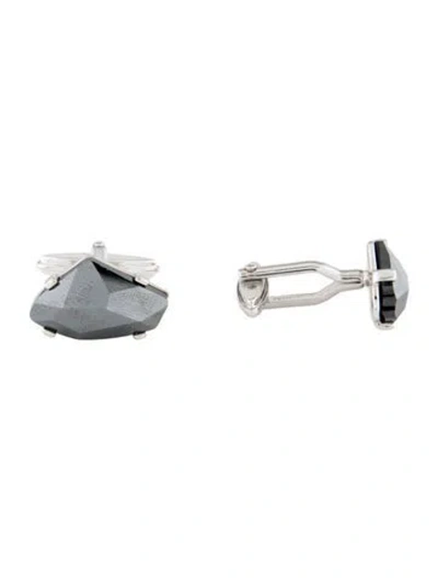 Pre-owned Lanvin Black Crystal Cufflinks In Multicolor