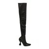 Lanvin Black Cuissardes Talon Over The Knee Boots In Black