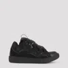 Lanvin Dark Blue Curb Sneakers In Black