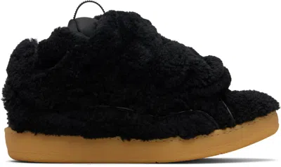 Lanvin Black Curb Shearling Sneakers