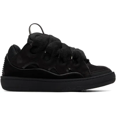 Lanvin Black Curb Sneakers In 1010black/black