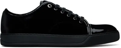 Lanvin Suede And Leather Cap-toe Sneakers In Black