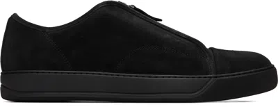 Lanvin Black Dbb1 Suede Zip Sneakers