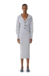 Lanvin Black Draped Wool Cardigan In Gray
