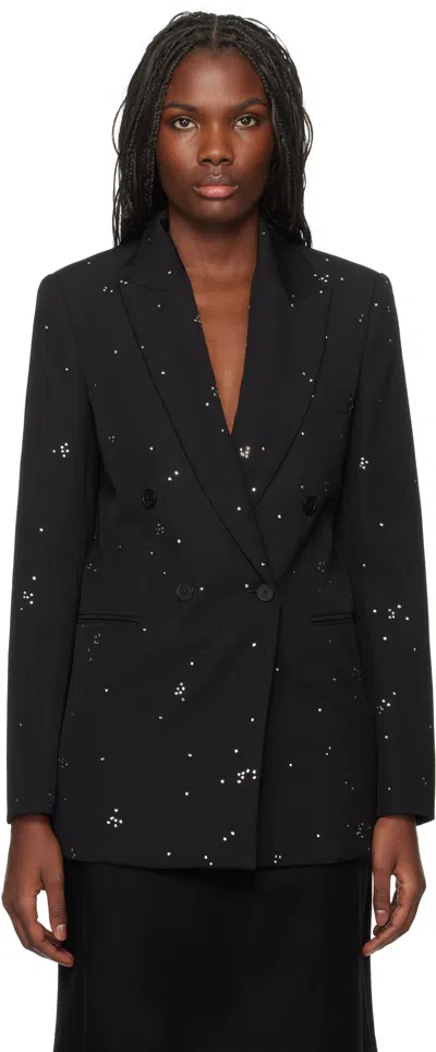 LANVIN BLACK EMBROIDERED BLAZER