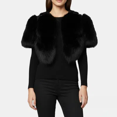 Pre-owned Lanvin Black Fur Cropped Jacket L