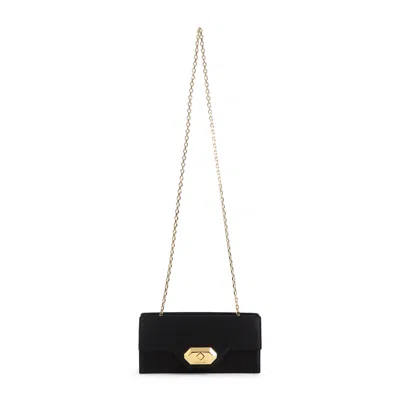 Lanvin Black Invitation Evening Small Black Silk Pouch