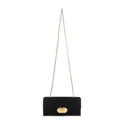 Lanvin Black Invitation Evening Small Black Silk Pouch