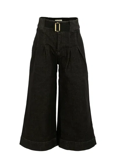 Lanvin Kids' Black Jeans For Girl With Logo
