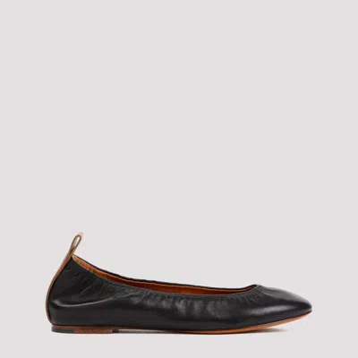 LANVIN BLACK LAMBSKIN NAPPA BALLERINA