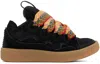 Lanvin Black Leather Curb Sneakers In 10 Black