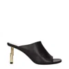 Lanvin Golden Heel Leather Mules With Open Toe In Black