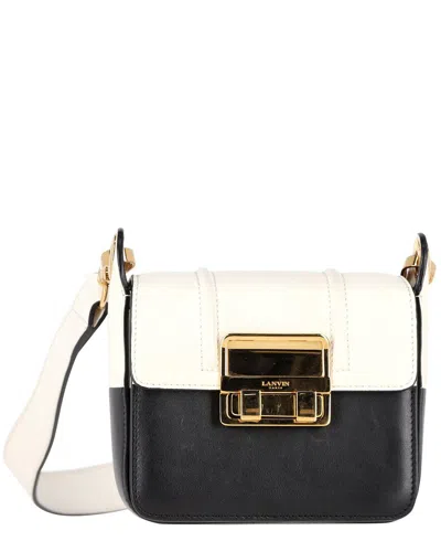 Pre-owned Lanvin Black Leather Jiji Mini Crossbody (authentic Pre-loved) In White