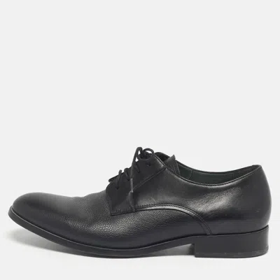Lanvin Black Leather Lace Up Oxfords
