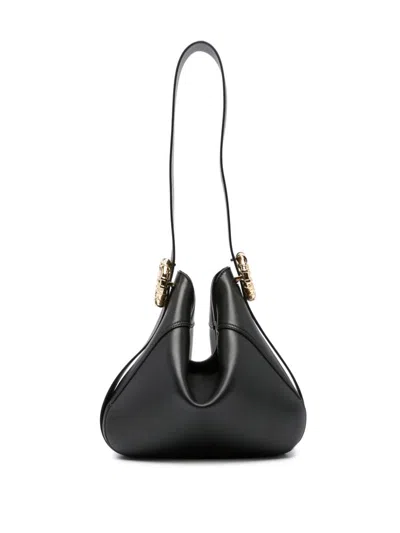 LANVIN LANVIN BLACK LEATHER MELODIE SHOULDER BAG