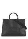 Lanvin Logo-embossed Leather Tote Bag In Black