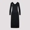 Lanvin Black Ls Drape Midi Dress In Black