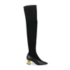 Lanvin Black M & E Over The Knee Boots In Black