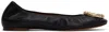 Lanvin Buckled Leather Ballerina Shoes In 10 Black