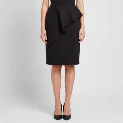 Pre-owned Lanvin Black Nylon Zip Up Draped Short Skirt M