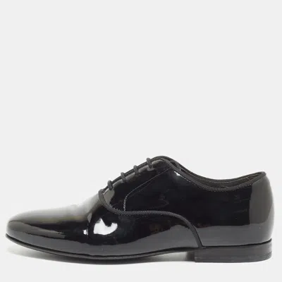 Lanvin Black Patent Leather Lace Up Oxford