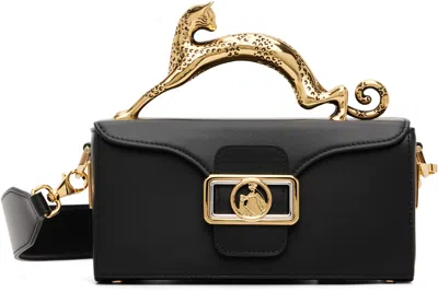 Lanvin Black Pencil Cat Bag In Yellow