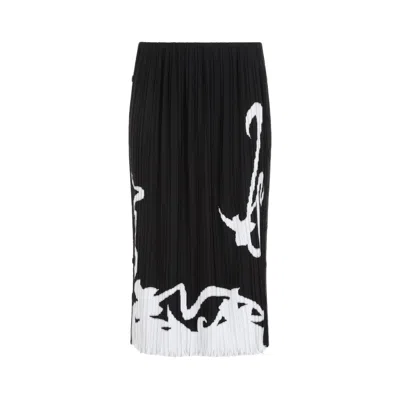 LANVIN BLACK PLEATED LONG SKIRT