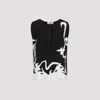 Lanvin Sleeveless Pleated Abstract Pattern Top In Black