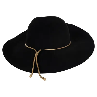 Pre-owned Lanvin Black Rabbit Felt 2014 Metal Rope Hat 56