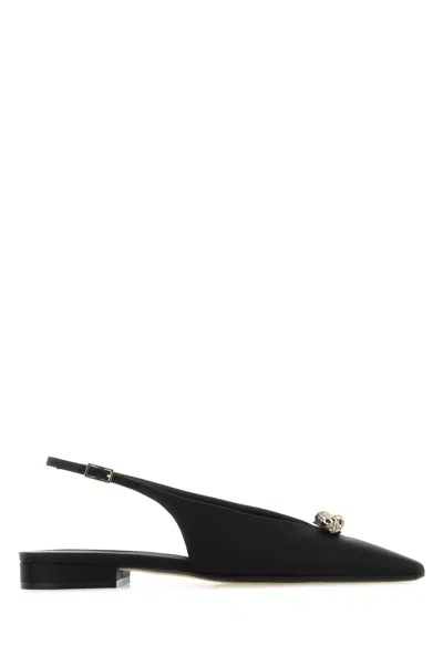 LANVIN BLACK SATIN BALLERINAS