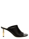 Lanvin Golden Heel Leather Mules With Open Toe In Brown