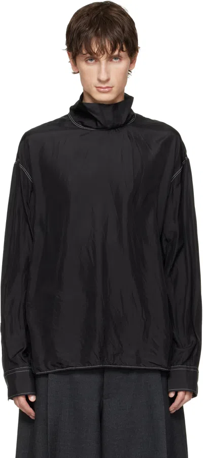 Lanvin Black Silk Turtleneck