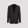 Lanvin Navy Blue Single Breasted Tailored Virgin Wool Jacket In Black