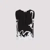 Lanvin Sleeveless Pleated Abstract Pattern Top In Black