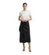 Lanvin Black Solid Midi Skirt In Black