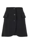 Lanvin High Waist Wool Blend Mini Skirt In 10