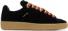 Lanvin Lite Curb Sneakers In Suede Color Black In 10 Black