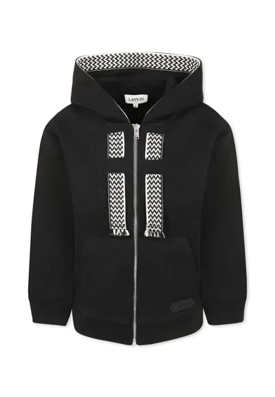 Lanvin Kids' Black Sweatshirt For Boy With Logo