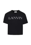 Lanvin Kids' Black T-shirt For Boy With Logo
