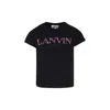 Lanvin Kids' Black T-shirt For Girl With Logo