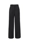 Lanvin Wide Leg High Waist Trousers With Front Pleats In 10