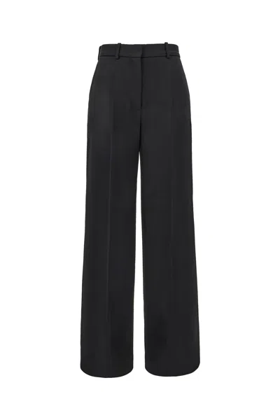 Lanvin Wide Leg High Waist Trousers With Front Pleats In 10