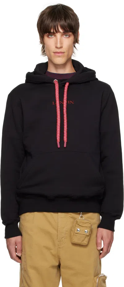 Lanvin Black Tubular Curb Hoodie In 10 Black