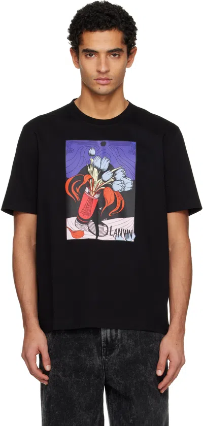 LANVIN BLACK VASE PRINT T-SHIRT