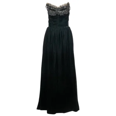 Pre-owned Lanvin Black Velvet Evening Dress